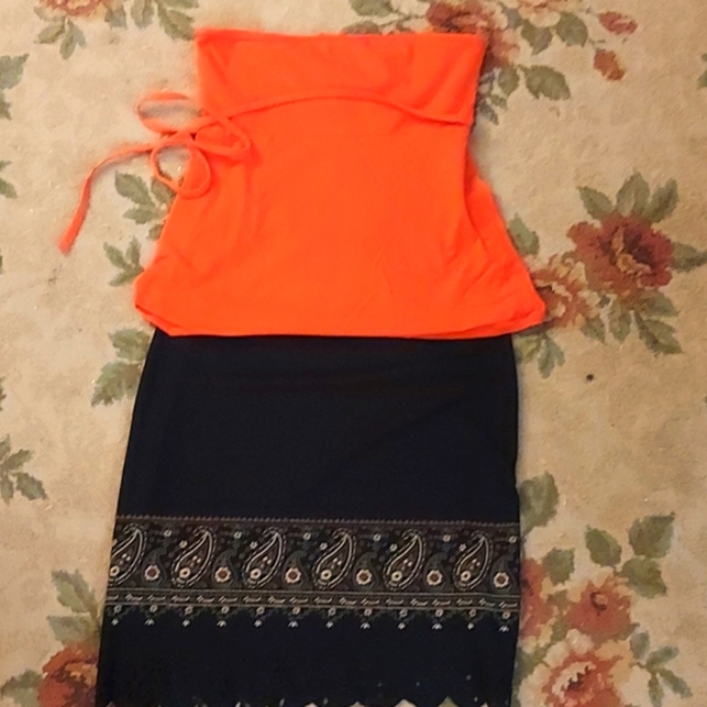 Ninety black skirt plus free vs top